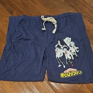 My Hero Academia Heathered Dark Blue Lounge Pantsl Size M